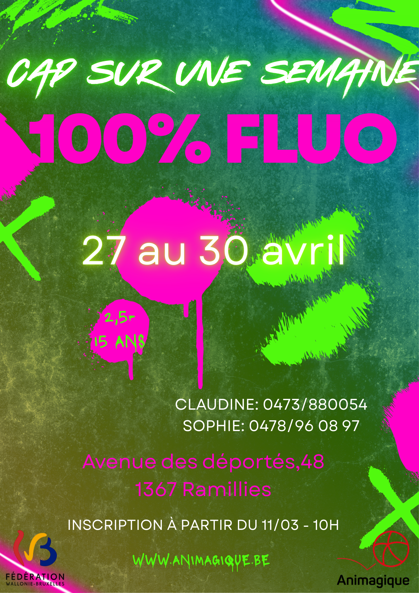 Green And Pink Modern Urban Bold Vibrant Energetic Music Neon Hip Hop Night Poster